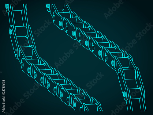 Conveyor chain isometric drawings