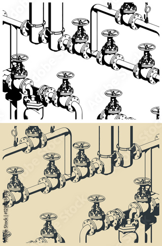Industrial valves and pipes