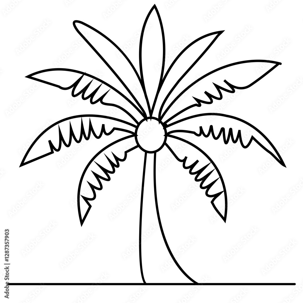 Tropical Palm Tree Icon – Exotic Beach and Vacation Symbol with Minimalist Design, Transparent Background Tropical Palm Tree Icon – Exotic Beach and Vacation Symbol with Minimalist Design, Transparent Background