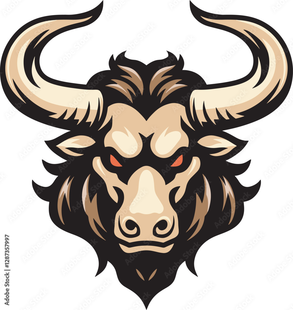 Fototapeta premium Minotaur head logo illustration