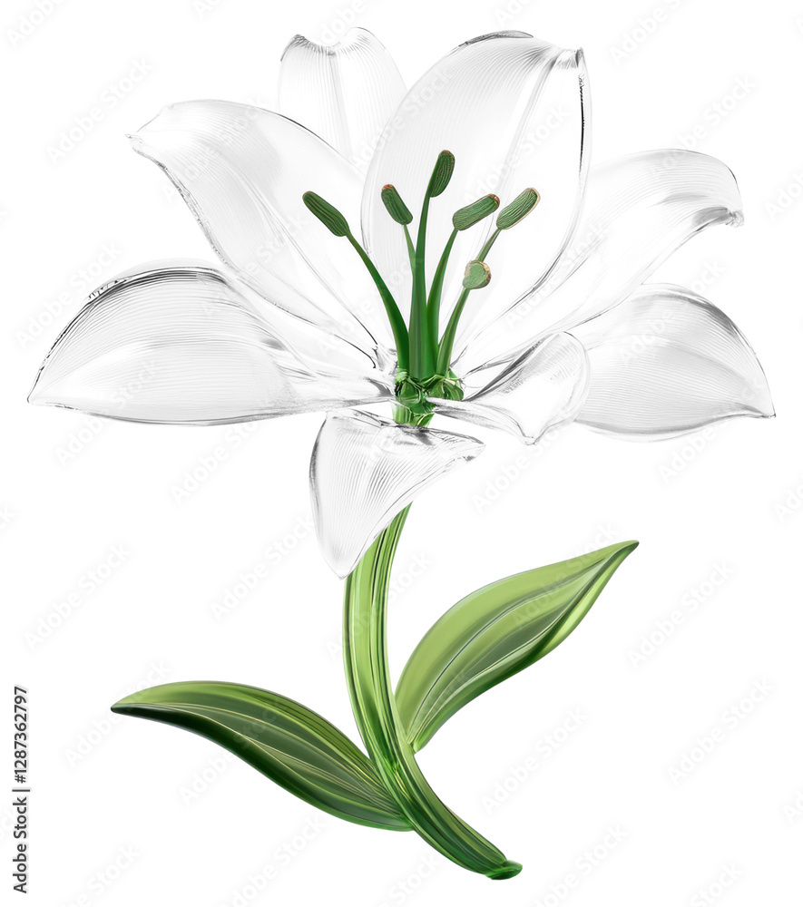 Obraz premium PNG Lily flower lily glass art.