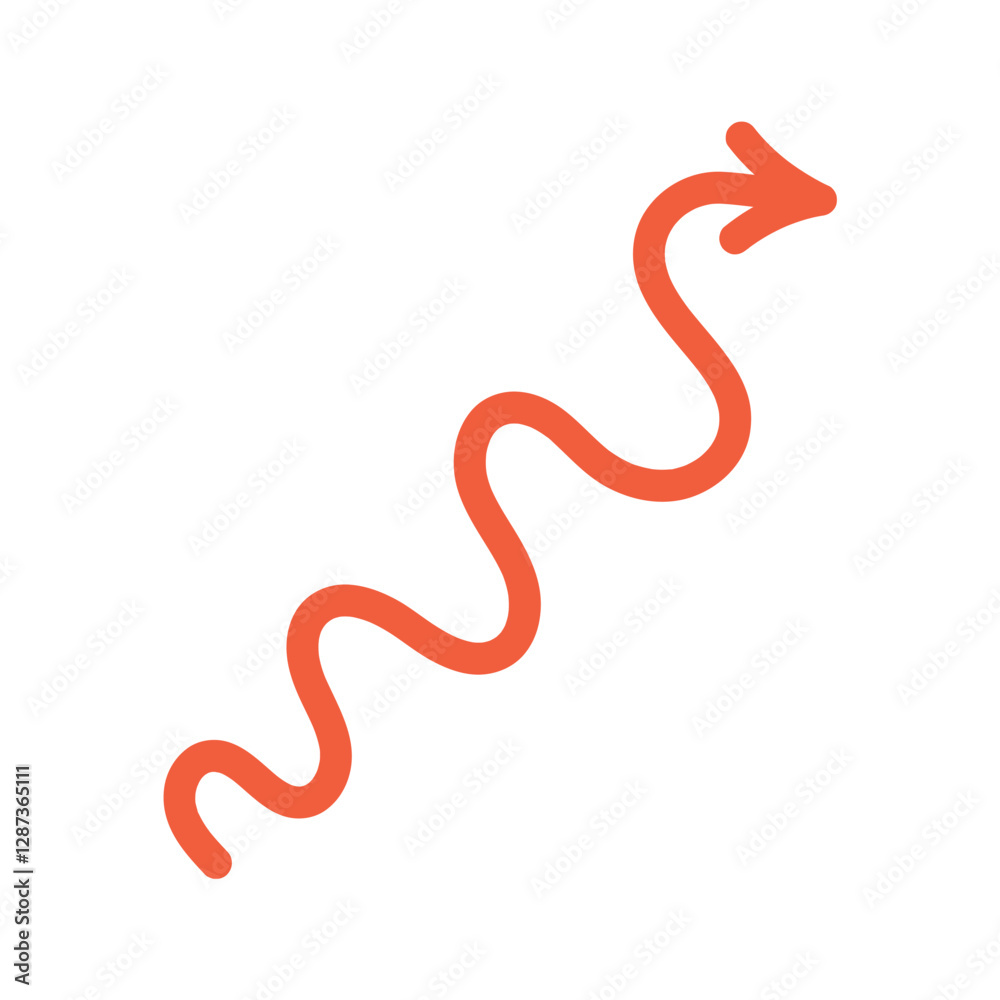 Abstract Lined Arrow Wavy Upward Artistic Sketch Abstract Lined Arrow Wavy Upward Artistic Sketch