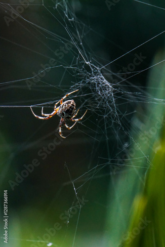 araña en su telaraña