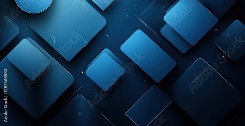 Abstract Blue Geometric Shapes: A Digital Art Design