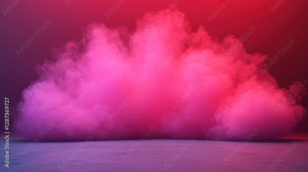 Naklejka premium Vibrant Pink Smoke Against Gradient Background for Creative Projects