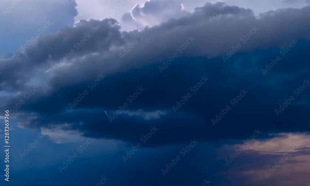Lightning Striking Through Dramatic Cloudy Sky During a Storm Lightning Striking Through Dramatic Cloudy Sky During a Storm