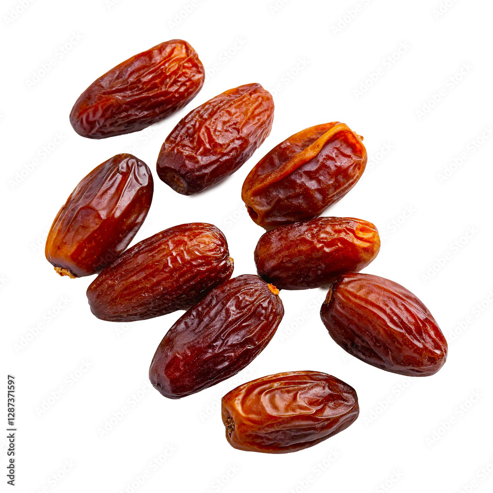 dried dates on white background dried dates on white background
