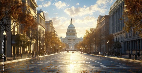 Autumnal Sunrise on Pennsylvania Avenue, Washington D.C.