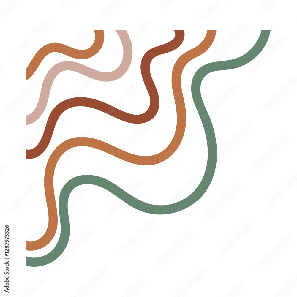 Abstract Border Elegant Wavy Line Art Abstract Border Elegant Wavy Line Art
