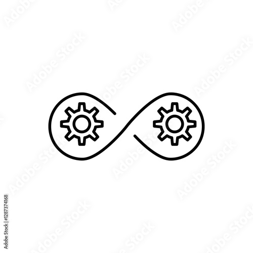 Continuous changes icon, vector flat black simple linear illustration for web and app..eps