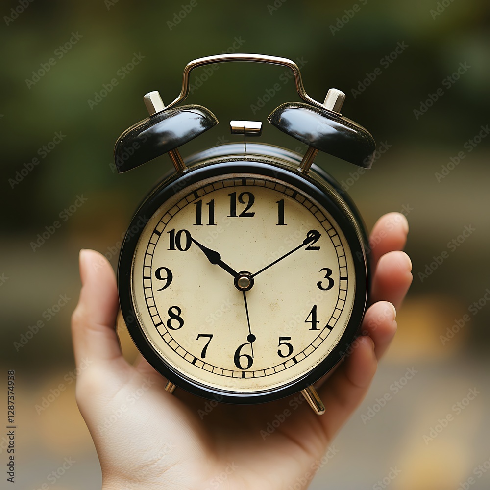 custom made wallpaper toronto digitalHand holding vintage alarm clock outdoors