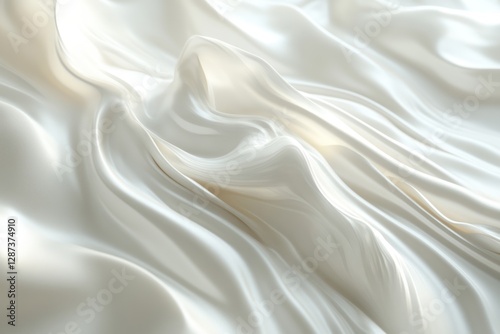 Elegant Draped White Silk Fabric Texture