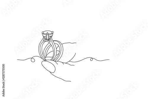 wedding rings line art a continuous line drawing for an anniversary
