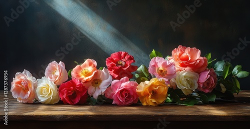Aromatic Bouquet of Roses in Sunlight