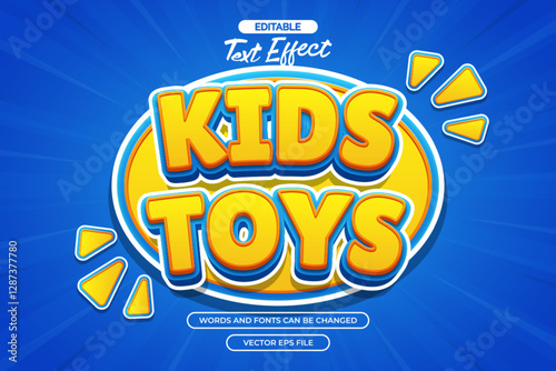 Kids toys editable text effect with blue comic background