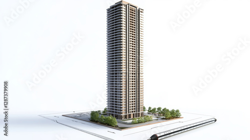 Modern skyscraper showcase urban landscape 3d render architectural design aerial view innovative construction