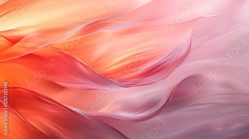 Abstract fluid texture with wave and curves in pink and orange with soft gradient