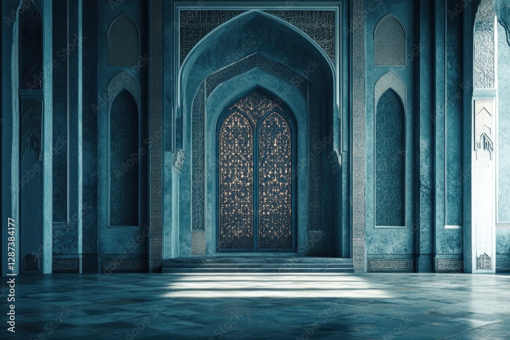 Obraz premium A Grand Entrance Features Beautiful Doors Within A Luxurious Room