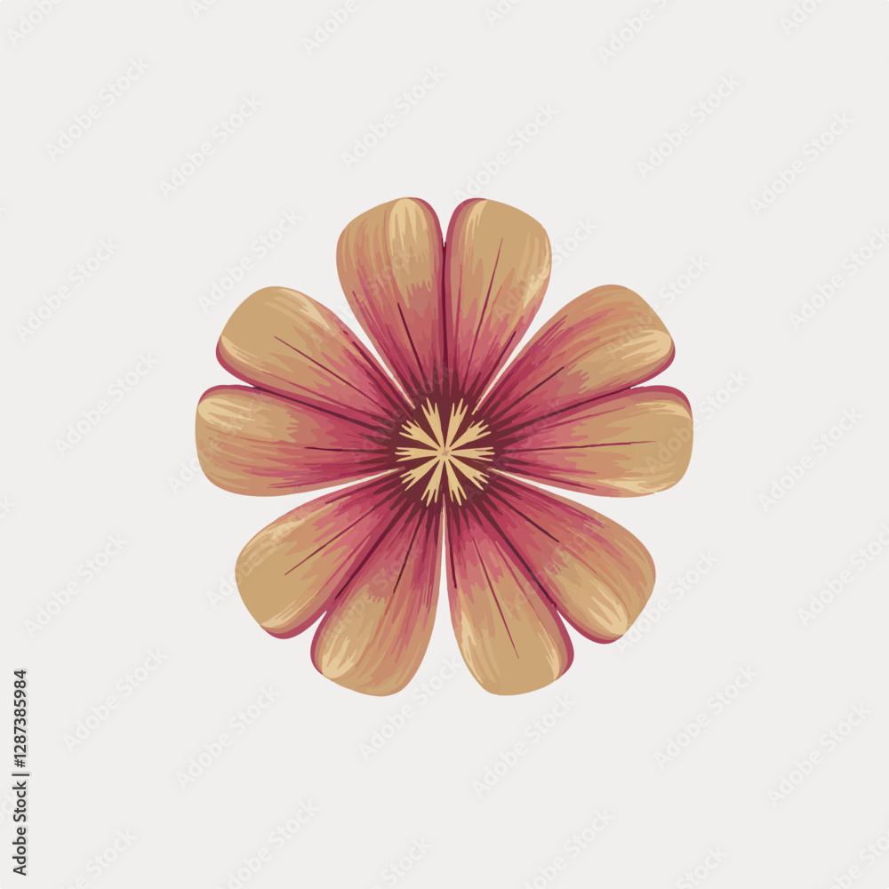 Fototapeta premium A Flat-Style flower on a Plain White Background