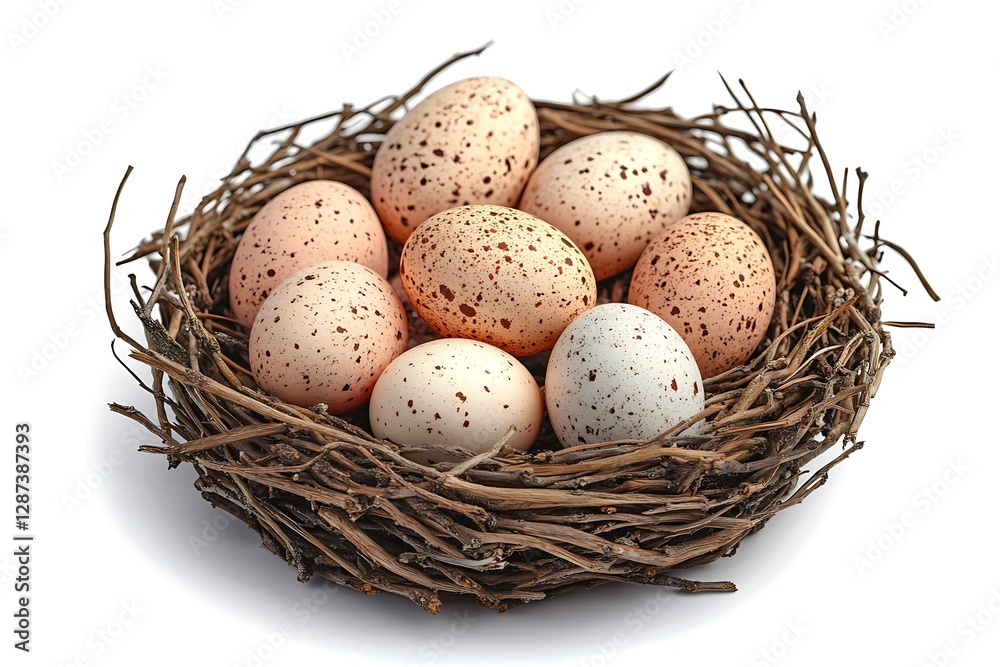 Nest of speckled eggs Nest of speckled eggs