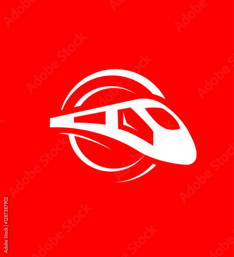 HighSpeed Rail Transportation Logo Design Modern Train Icon