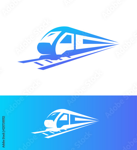HighSpeed Rail Transit Modern Train Logo Design Concept