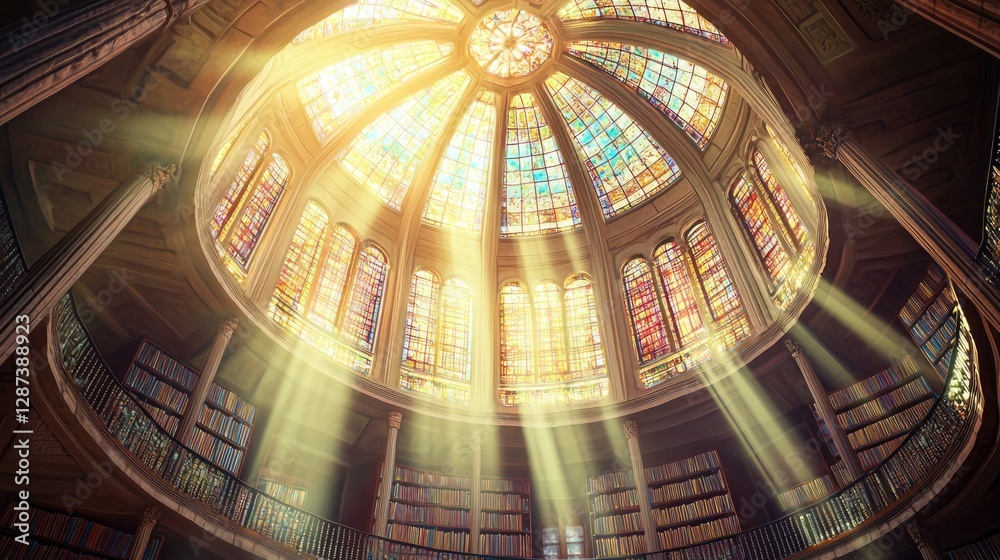 Obraz premium Treetop View of a Stunning Library with Century-Old Architecture