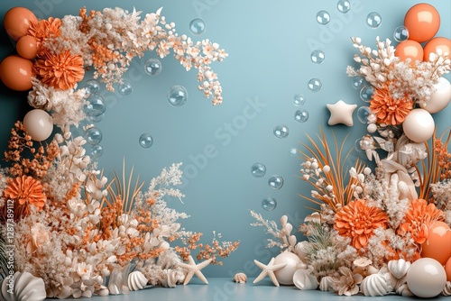 Bright floral decoration studio photoshoot creative perspective and event planning ideas