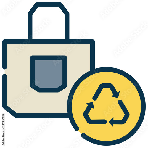 bag reuse recycle waste management filled outline icon