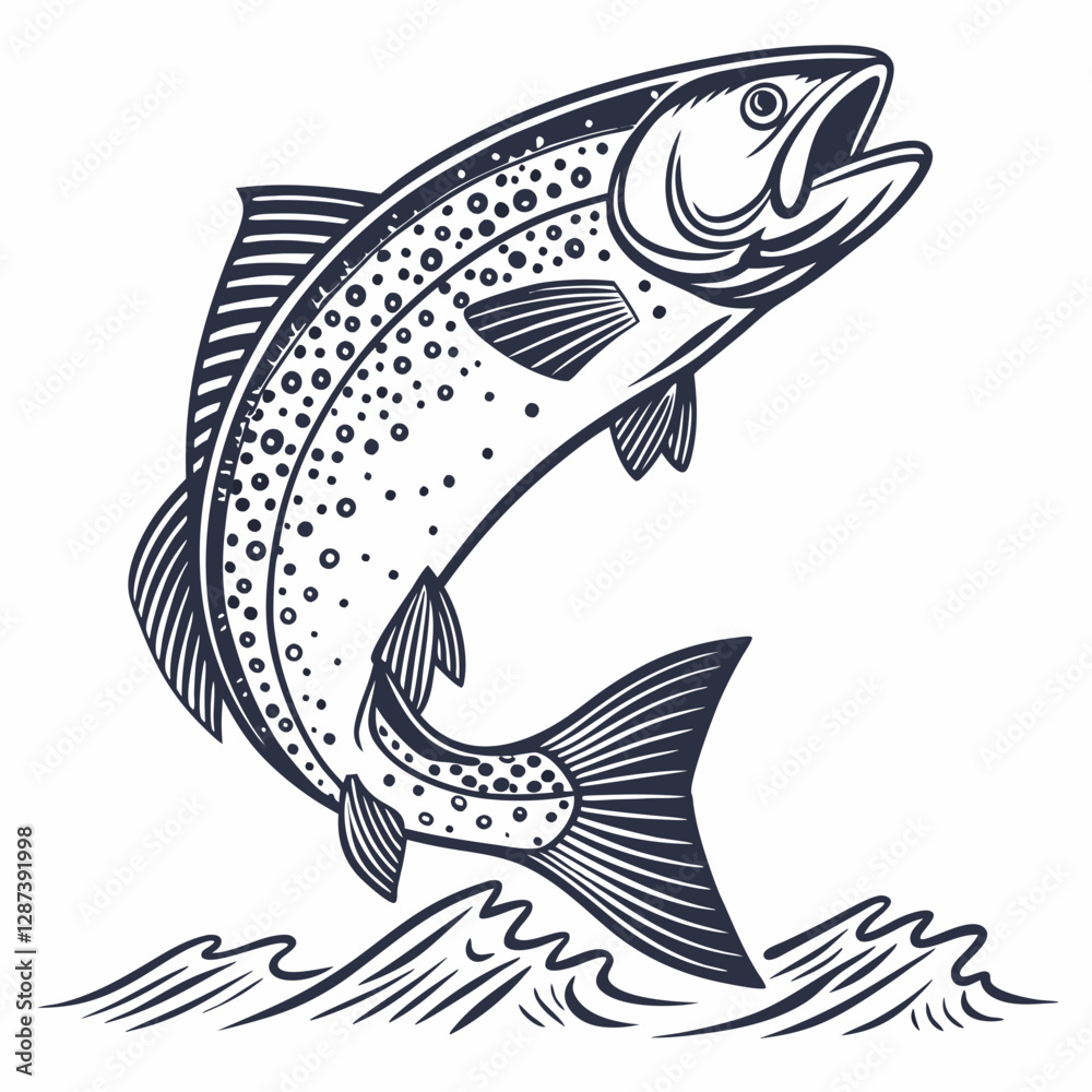 Fototapeta premium fish silhouette vector illustration
