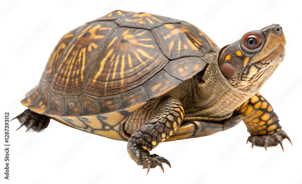 Turtle moving in natural habitat wildlife view isolated on transparent background Turtle moving in natural habitat wildlife view isolated on transparent background