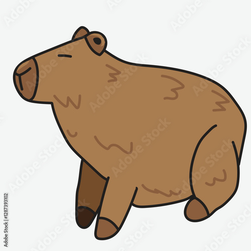 cute cabybara with white Background photo