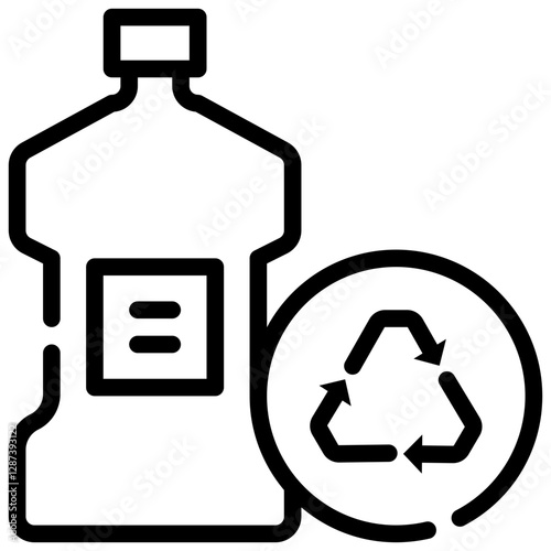 bottle waste recycle management bin simple line icon