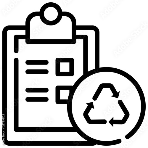 checklist recycle waste management pollution environment simple line icon