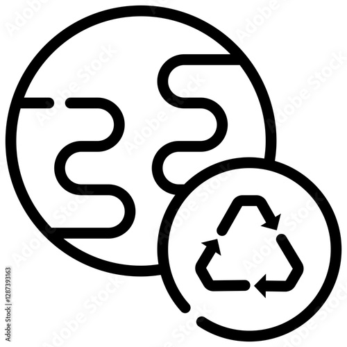 global world friendly environment recycle waste management simple line icon