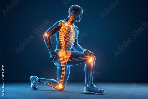 Human Skeleton and Joint Health: Visual Representation of Bone Structure and Joint Function