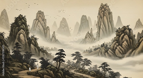 In landscape paintings of the Joseon Dynasty