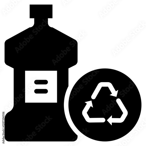 bottle waste recycle management bin solid glyph icon