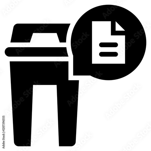 paper waste management trash bin solid glyph icon
