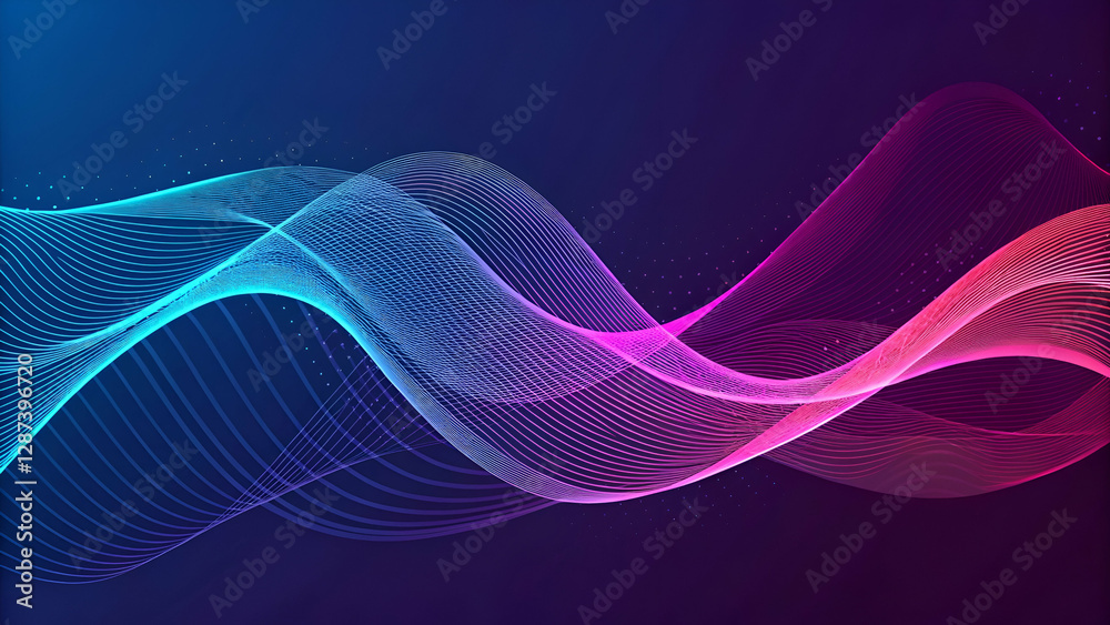 Naklejka premium Abstract background with modern tech gradient waves