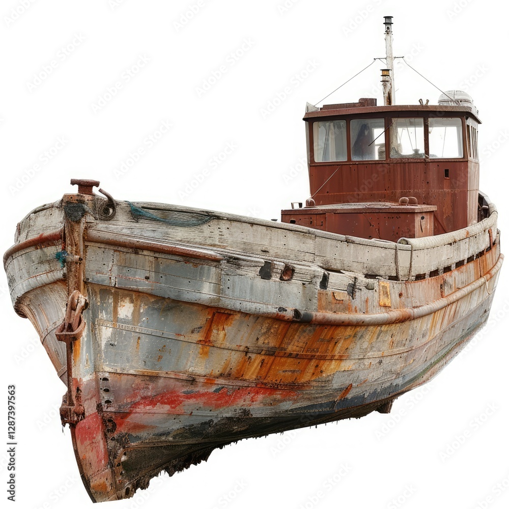 High Quality Visual of a Photo Barge, Isolated on a White Background High Quality Visual of a Photo Barge, Isolated on a White Background
