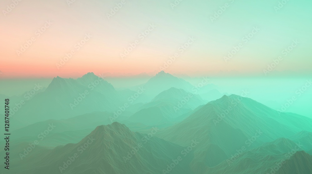 Fototapeta premium Grand Panorama of Layered Dune Valley with Soft Mountain Hues