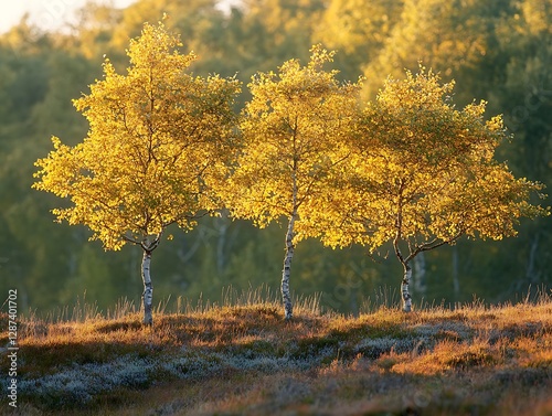 Autumn Birch Trees Landscape photo