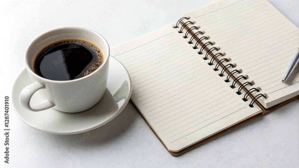 Coffee Break Notebook High-Angle Close-Up Composition of Coffee Cup and Open Spiral Notebook,Planning,Inspiration Coffee,Notebook Coffee Break Notebook High-Angle Close-Up Composition of Coffee Cup and Open Spiral Notebook,Planning,Inspiration Coffee,Notebook