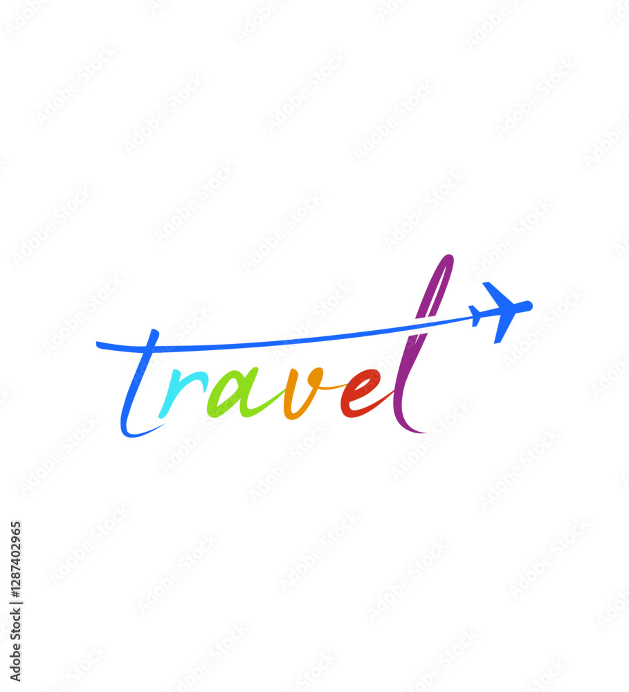Colorful Travel Logo Design Airplane Journey Adventure Colorful Travel Logo Design Airplane Journey Adventure