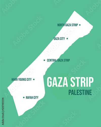 Gaza Strip Map – Detailed GAZA Map Showing Cities and Regions Within the Gaza Strip. Complete Map and Divided Map by Governorates and Cities, Highlighting Key Areas and Boundaries.