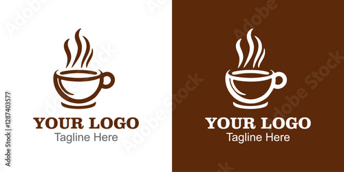 Logo Design. Of a coffee cup with steam.