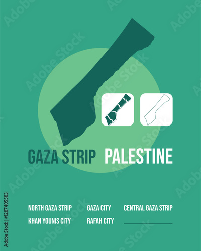Gaza Strip Map – Detailed GAZA Map Showing Cities and Regions Within the Gaza Strip. Complete Map and Divided Map by Governorates and Cities, Highlighting Key Areas and Boundaries.