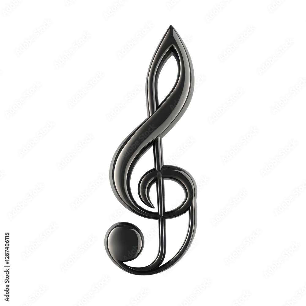 Elegant Ebony Treble Clef Music Symbol on White Background Musical Expression Artistic Design Harmony Creative Artistry Melodic Composition Black and White Minimalist Elegant Ebony Treble Clef Music Symbol on White Background Musical Expression Artistic Design Harmony Creative Artistry Melodic Composition Black and White Minimalist