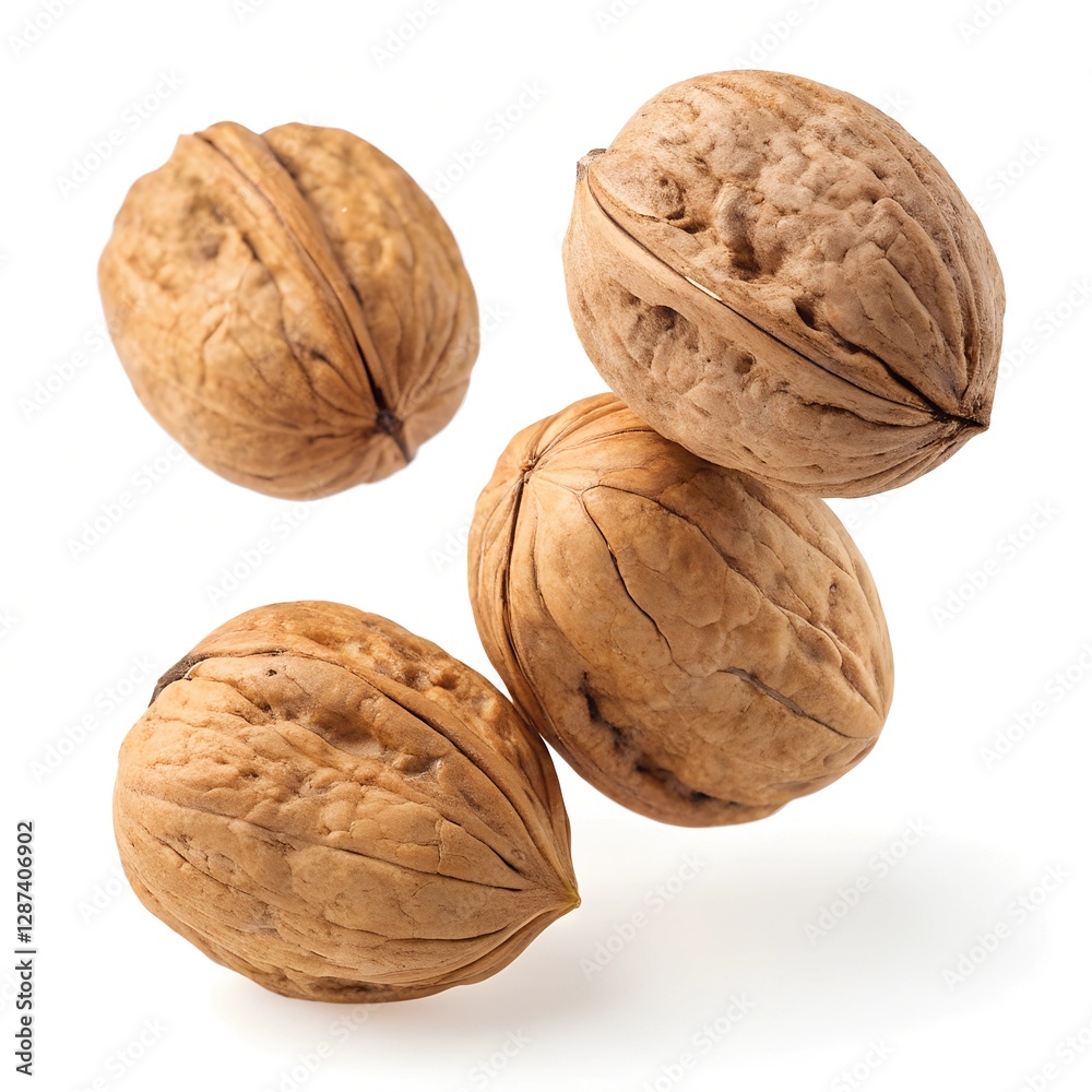 High-Quality Close-Up Image of Whole Walnuts in Shell High-Quality Close-Up Image of Whole Walnuts in Shell